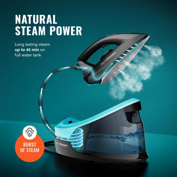 Pursteam Steam Station Max Ceramic Soleplate Steam Iron for Clothes 1500W, 50.7oz Removable Water Tank, Fast Heat Up Self-Clean, Auto Shut-Off, Professional Iron Steamer for Ironing - Image 5