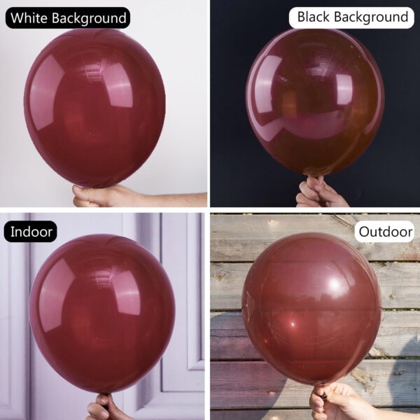 PartyWoo Retro Red Balloons, 50 pcs 12 Inch Burgundy Balloons, Maroon Balloons for Balloon Garland Arch as Party Decorations, Birthday Decorations, Wedding Decorations, Baby Shower Decorations - Image 2