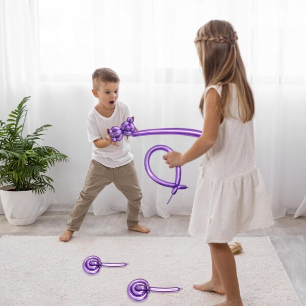 ZBYDNG Metallic Pruple 260 Balloons Premium Long Twisting Animals Magic Balloons for Birthday Kids Wedding Party Supply 100pcs - Image 7