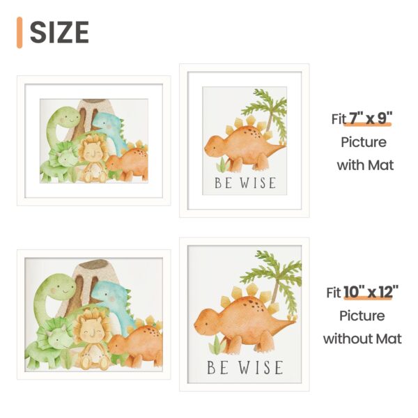 upsimples 10x12 Picture Frame, Display Pictures 7x9 with Mat or 10 x 12 Without, Wall Hanging Photo Frames, White, 1 Pack - Image 3
