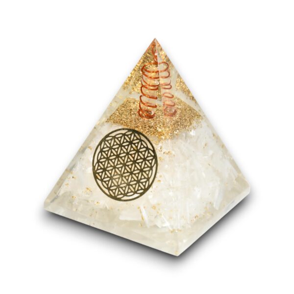 Agate Mart Selenite Orgonite Pyramids, Harnessing Clarity and Protection with Black Tourmaline Pendant - Image 3