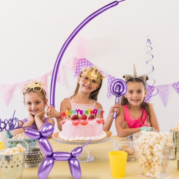 ZBYDNG Metallic Pruple 260 Balloons Premium Long Twisting Animals Magic Balloons for Birthday Kids Wedding Party Supply 100pcs - Image 5