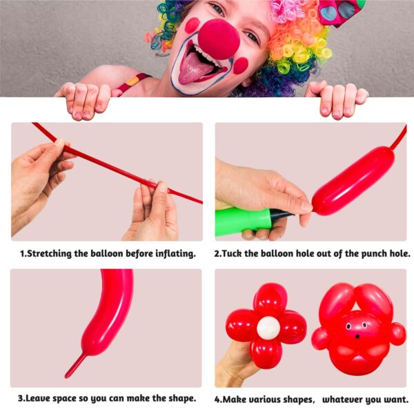 ZBYDNG Red Long Balloons Premium 260 Twisting Balloons Animals Magic for Birthday Kids Wedding Party Supply 100pcs - Image 5