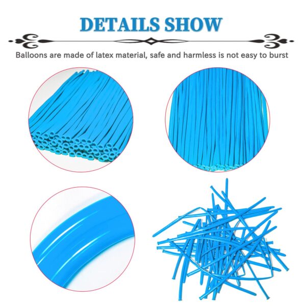 ZBYDNG Light Blue Long Balloons Premium 260 Twisting Balloons Animals Magic for Birthday Kids Wedding Party Supply 100pcs - Image 2