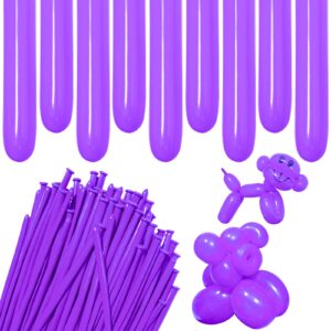 ZBYDNG Purple 260 Long Skinny Twisting Animal Balloons, Rainbow Balloons for Animal Shapes Carnival Festival Party Supplies 100pcs