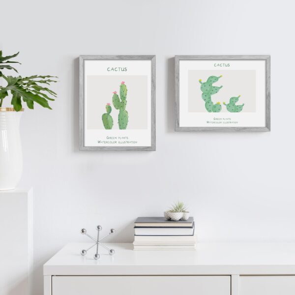 upsimples 11x14 Picture Frame, Display Pictures 8x10 with Mat or 11 x 14 Without, Wall Hanging Photo Frames, Gray, 1 Pack - Image 2