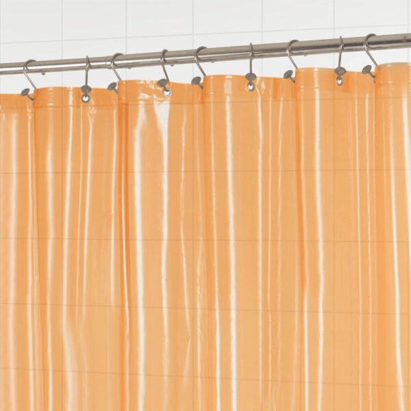 Barossa Design Extra Long Shower Curtain Liner with 3 Magnets - 72" x 84" XL, Waterproof PEVA Lightweight Shower Liner for Bathroom, PVC Free, Metal Grommets - Clear Orange, 72x84 - Image 4