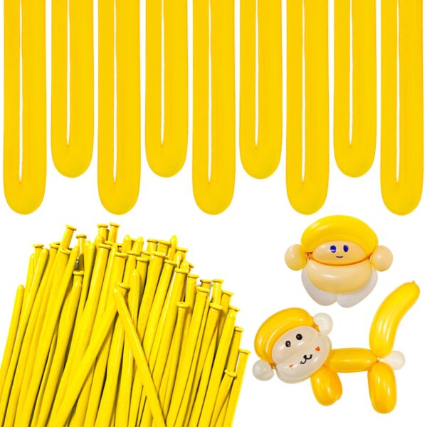 ZBYDNG Yellow 260 Long Skinny Twisting Animal Balloons, Rainbow Balloons for Animal Shapes Carnival Festival Party Supplies 100pcs