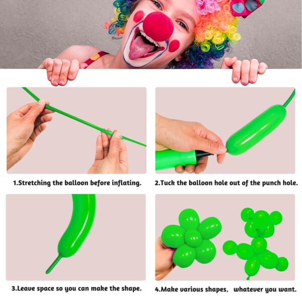 ZBYDNG Green 260 Long Thickening Balloons for Tying Balloon Arch, Twisting Latex Animals Magic Modeling Skinny Birthday Balloons for Kid‘s Party Wedding Decoartion 100pcs - Image 5