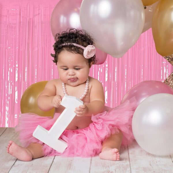 20 Pack Foil Curtain Pink Backdrop Streamers Metallic Tinsel Fringe Curtains Photo Booth Props for Birthday Wedding Engagement Bachelorette Christmas Holiday Celebration Party Decorations - Image 5