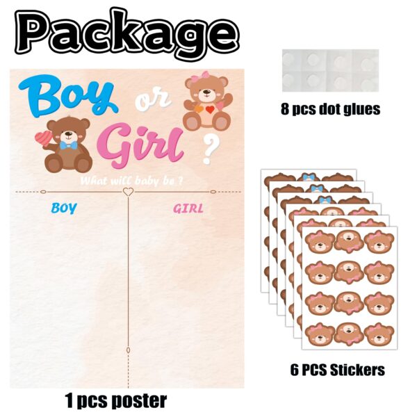 MISS FANTASY Bear Gender Reveal Decorations - Voting Gender Reveal Games Gender Reveal Ideas Gender Reveal Decorations, Baby Gender Reveal Decorations Boy or Girl Gender Reveal Party Decor Supplies - Image 4