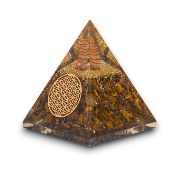 Agate Mart Tiger Eye Orgonite Pyramids with Black Tourmaline Pendant - Grounding and Protective Energy Set - Image 5
