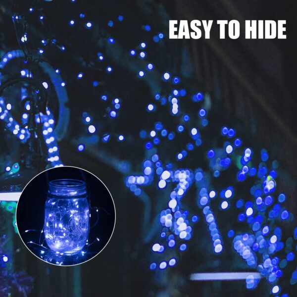 Brightown 12 Pack Led Fairy Lights Battery Operated String Lights Waterproof Silver Wire 7 Feet 20 Led Firefly Starry Moon Lights for DIY Wedding Party Bedroom Patio Christmas (12 Pack, Blue & White) - Image 4
