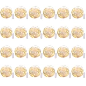 Brightown 24 Pack Fairy Lights Battery Operated - 7Ft 20 Led Mini String Lights Silver Wire Waterproof Firefly Starry DIY Lights for Bedroom Patio Wedding Party Christmas Decor (Warm White)