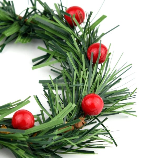 Lystaii 10pcs Christmas Candle Rings Red Artificial Berry Candle Rings with Grass Mini Christmas Wreath for Pillar Candle Christmas Holiday Table Decorations Rustic Wedding Table Centerpiece (Large) - Image 4