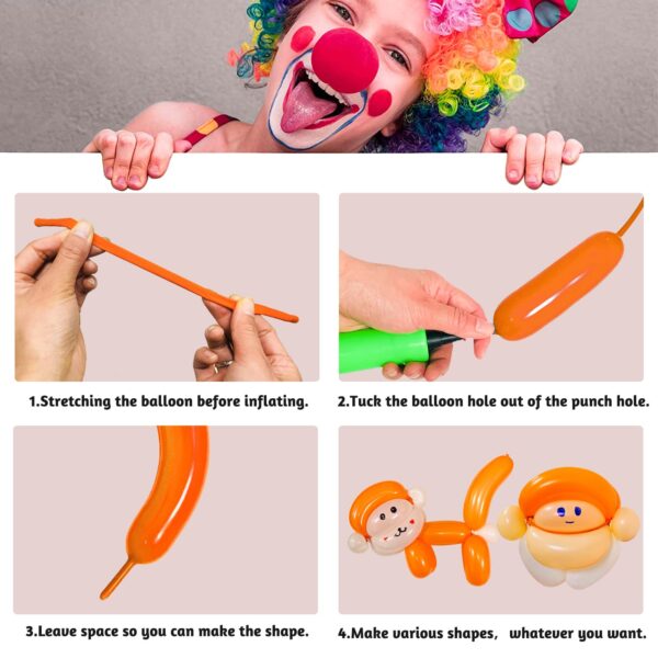 ZBYDNG Orange 260 Long Skinny Twisting Animal Balloons, Rainbow Balloons for Animal Shapes Carnival Festival Party Supplies 100pcs - Image 5