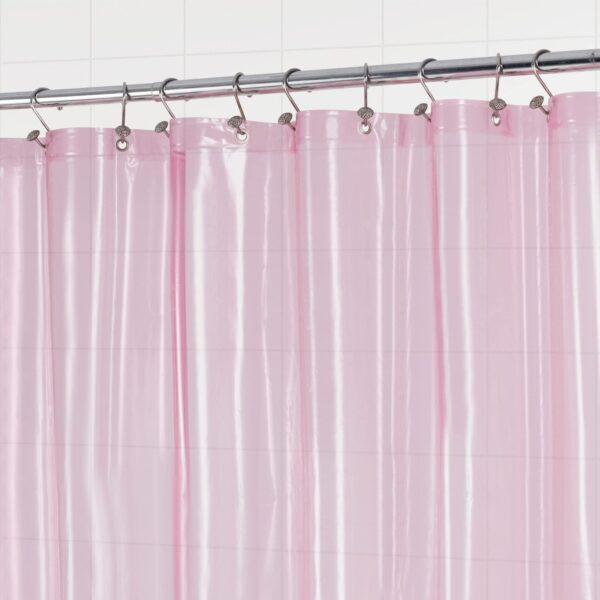 Barossa Design Clear Pink Stall Shower Curtain Liner with 3 Magnets - 36" x 72" Waterproof Lightweight PEVA Plastic Narrow Shower Liner for Small Bathroom, Metal Grommets - Clear Pink - Image 4