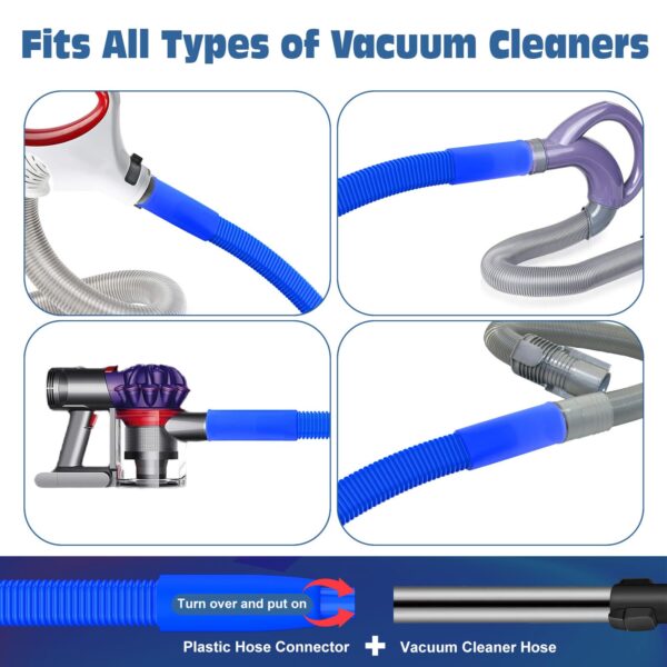 PetOde 2 Pieces Dryer Vent Cleaner Kit Compatible with All Vacuum Cleaner, Dryer Lint Brush and Vacuum Hose Attachment, Quickly Lint Remover, Deep Blue - Image 4