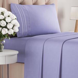 Twin XL Size 3 Piece Sheet Set - Comfy Breathable & Cooling Bed Sheets Set - Hotel Luxury Bedding for Women, Men, Kids, Teens, Boys & Girls - Deep Pockets, Soft and Wrinkle Free - Oeko-Tex - Lavender