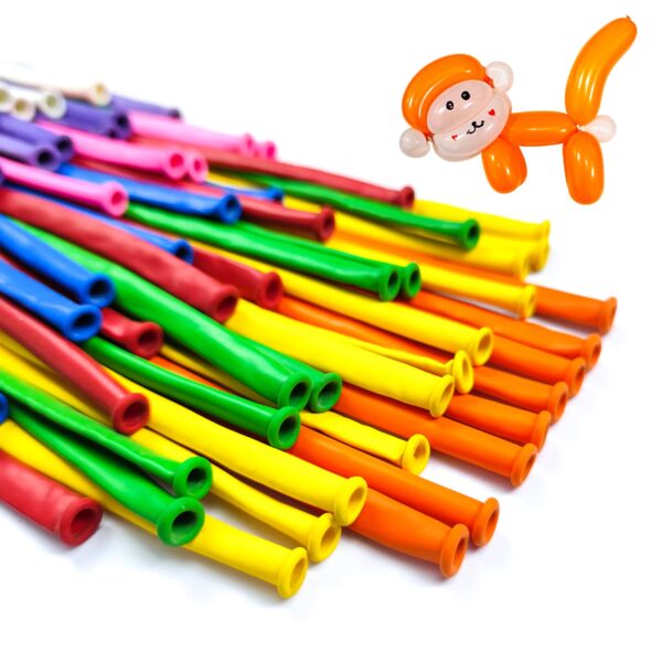 ZBYDNG Orange 260 Long Skinny Twisting Animal Balloons, Rainbow Balloons for Animal Shapes Carnival Festival Party Supplies 100pcs - Image 6