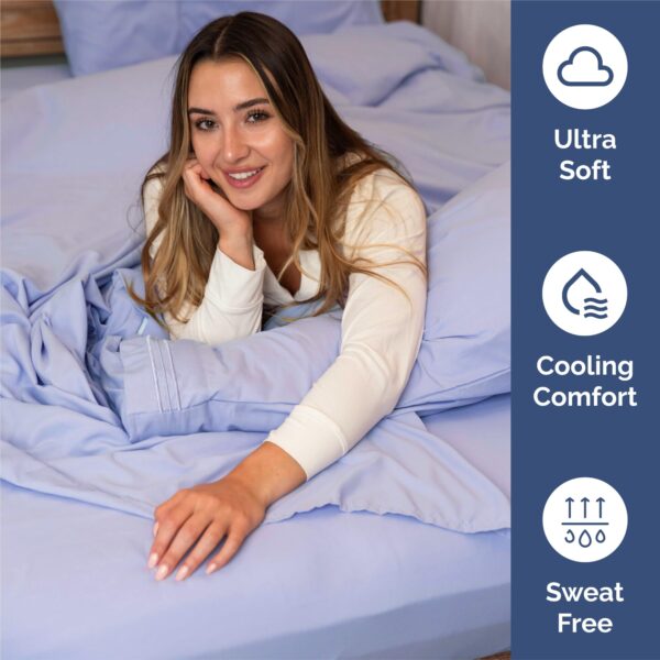 King Size 4 Piece Sheet Set - Comfy Breathable & Cooling Bed Sheets Set - Hotel Luxury Bedding for Women, Men, Kids, Teens, Boys & Girls - Deep Pockets, Ultra-Soft, Wrinkle Free - Oeko-Tex - Lavender - Image 4