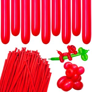 ZBYDNG Red Long Balloons Premium 260 Twisting Balloons Animals Magic for Birthday Kids Wedding Party Supply 100pcs