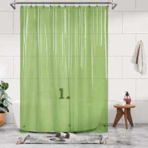 Barossa Design Extra Long Shower Curtain Liner with 3 Magnets - 72" x 84" XL, Waterproof PEVA Lightweight Shower Liner for Bathroom, PVC Free, Metal Grommets - Clear Green, 72x84
