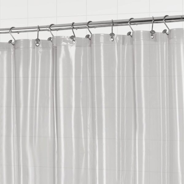 Barossa Design Clear Black Shower Curtain Liner - PEVA Heavy Duty Shower Liner with 6 Magnets and Metal Grommets, 72" x 72" Waterproof Bathroom Curtains - Black Clear - Image 3