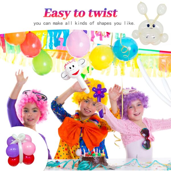 ZBYDNG 260 Balloons Clear, Thickening Long Balloons for Tying Arch, Twisting Latex Animals Magic Modeling Skinny Birthday Balloon for Kid‘s Party Wedding Decoartion Supply 100pcs - Image 6
