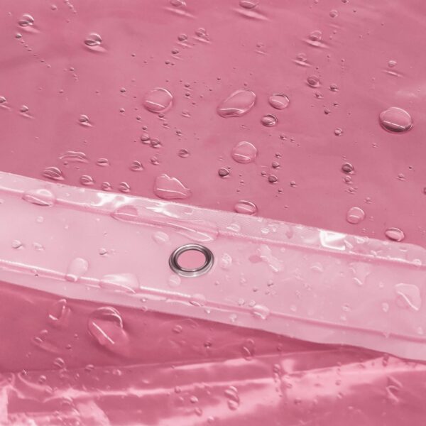 Barossa Design Clear Pink Stall Shower Curtain Liner with 3 Magnets - 36" x 72" Waterproof Lightweight PEVA Plastic Narrow Shower Liner for Small Bathroom, Metal Grommets - Clear Pink - Image 5