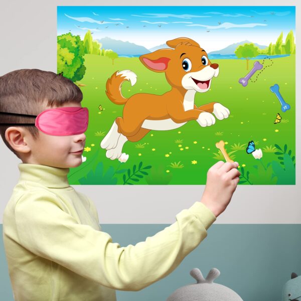 Morcheiong Pin The Tail on The Dog Birthday Party Game with 48pcs Bones, Give The Puppy A Bone Game for Kids' Dog Birthday Party Supplies - Image 6