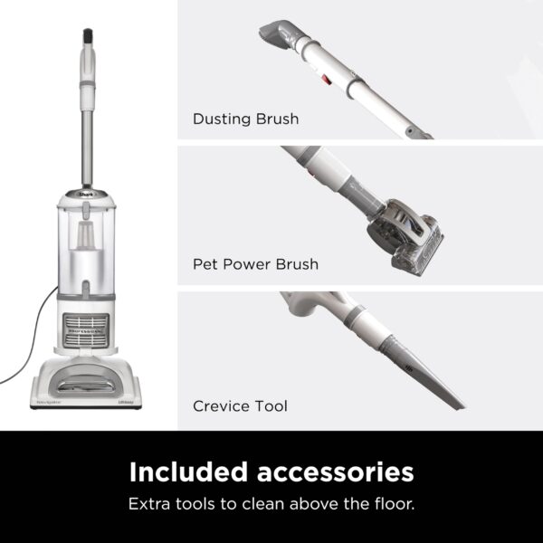 Shark | Upright Vacuum Cleaner | Navigator Lift-Away | Swivel Steering | HEPA Filter | Vacuum for Pet Hair | Crevice Tool & Dusting Brush Included | For Carpets & Hard Floors | White/Silver | NV356E - Image 8