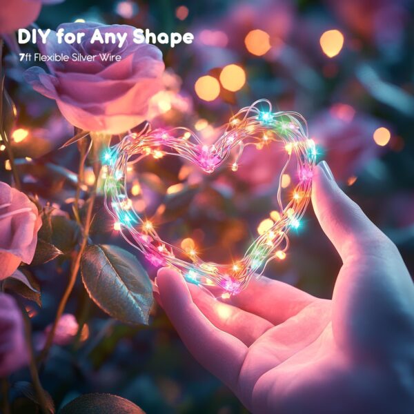Brightown 12 Pack Easter Day Pastel LED Fairy Lights Battery Operated - Waterproof Silver Wire 7 ft 20 LED Firefly Lights for Easter Day Decor DIY Craft Party Bedroom - Image 5