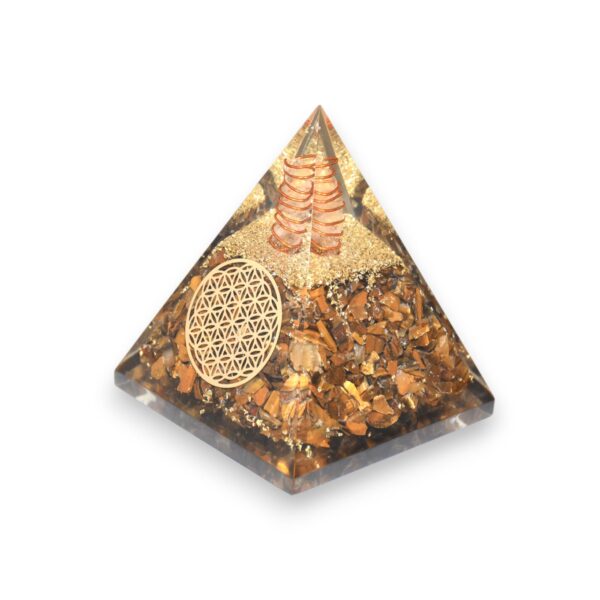 Agate Mart Tiger Eye Orgonite Pyramids with Black Tourmaline Pendant - Grounding and Protective Energy Set - Image 8