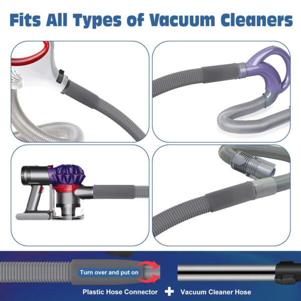 PetOde 2 Pieces Dryer Vent Cleaner Kit Compatible with Most Vacuum Cleaner, Dryer Lint Brush and Vacuum Hose Attachment, Quickly Lint Remover, Deep Gray - Image 3