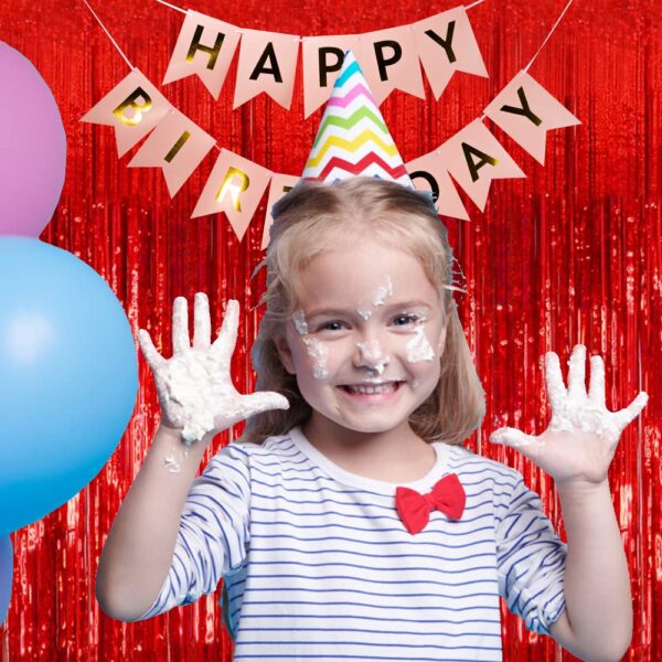 20 Pack Foil Curtain Backdrop Red Metallic Tinsel Foil Fringe Curtains Photo Booth Props for Birthday Wedding Engagement Baby Shower Bachelorette Christmas Holiday Celebration Party Decorations - Image 4