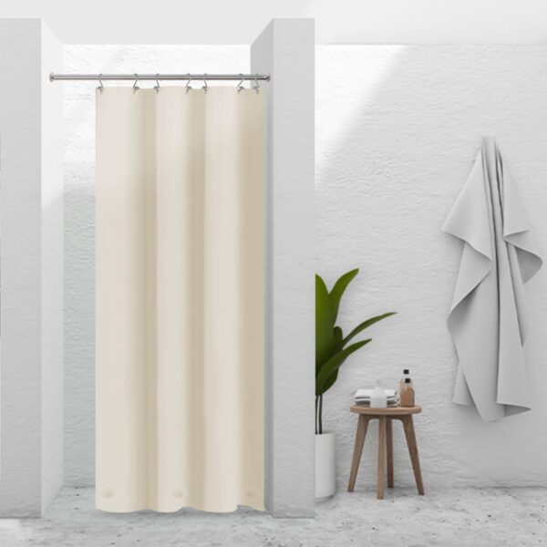 Barossa Design Beige Stall Shower Curtain Liner 36" W x 72" H - Waterproof PEVA Plastic Shower Liner for Small Bathroom Stall, Lightweight Bath Curtain with 3 Magnets & Metal Grommets - Beige
