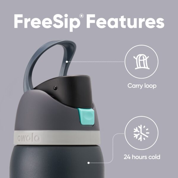 Owala FreeSip Insulated Stainless Steel Water Bottle with Straw for Sports, Travel, and School BPA-Free Sports Water Bottle, 40 oz, Foggy Tide - Image 2