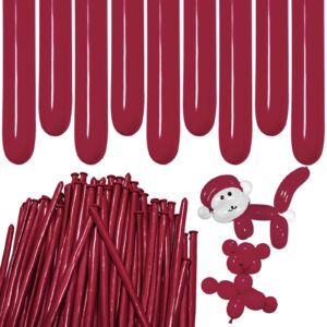 ZBYDNG Garnet Red Long Balloons Premium 260 Twisting Balloons Animals Magic for Birthday Kids Wedding Party Supply 100pcs