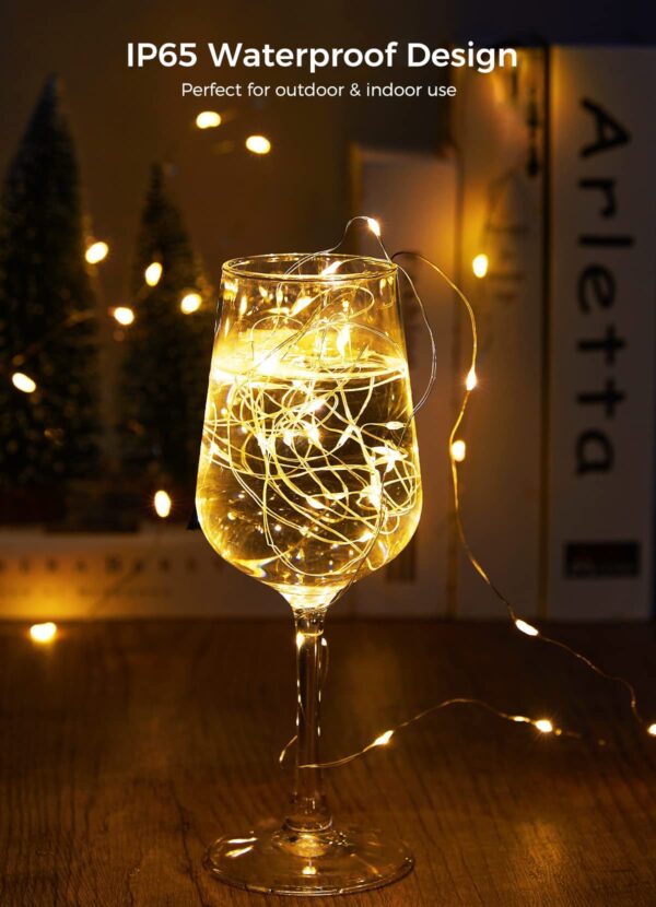 Brightown 12 Pack Led Fairy Lights Battery Operated String Lights Waterproof Silver Wire 7 Feet 20 Led Firefly Starry Moon Lights for DIY Wedding Party Bedroom - Image 5