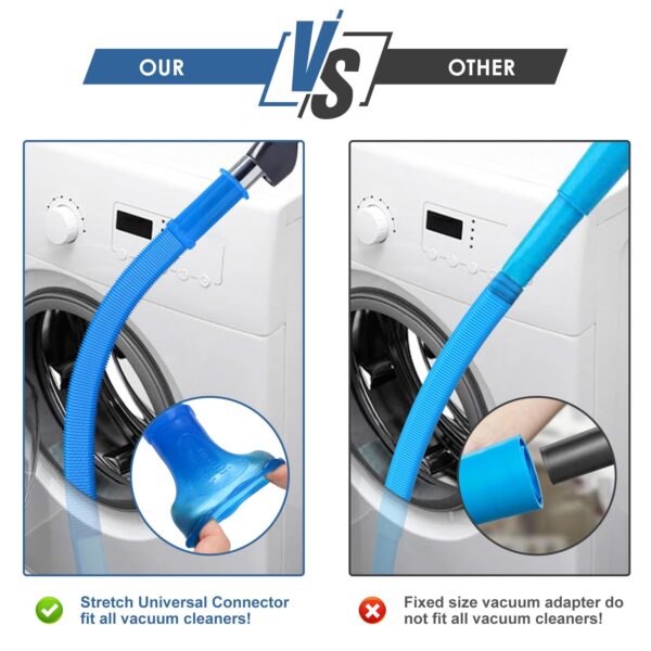 PetOde 2 Pieces Dryer Vent Cleaner Kit Compatible with All Vacuum Cleaner, Dryer Lint Brush and Vacuum Hose Attachment with Stretch Universal Connector, Quickly Lint Remover - Image 4