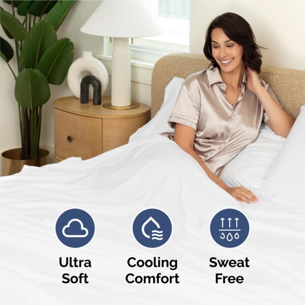 Full Size 4 Piece Sheet Set - Comfy Breathable & Cooling Bed Sheets Set - Hotel Luxury Bedding for Women, Men, Kids, Teens, Boys & Girls - Deep Pockets, Ultra-Soft and Wrinkle Free - Oeko-Tex - White - Image 4