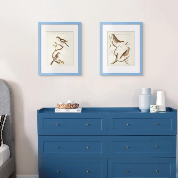 upsimples 11x14 Picture Frame, Display Pictures 8x10 with Mat or 11 x 14 Without, Wall Hanging Photo Frames, Blue, 1 Pack - Image 2