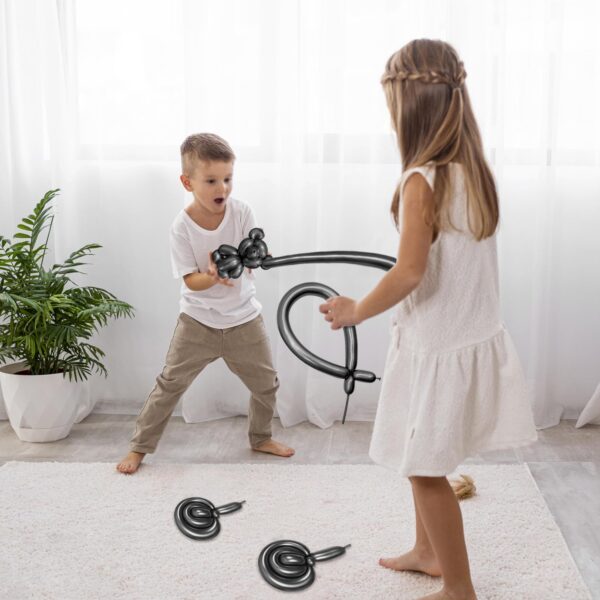 ZBYDNG Metallic Black Long Balloons Premium 260 Twisting Animals Magic Balloons for Birthday Kids Wedding Party Supply 100pcs - Image 7