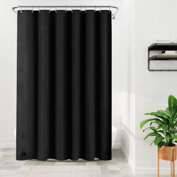 Barossa Design Black Long Shower Curtain Liner 78" Height - 3 Magnets & Waterproof Lightweight PEVA Shower Liner for Bath Tub, PVC Free, Metal Grommets, Black, 72x78