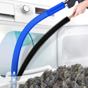 PetOde 2 Pieces Dryer Vent Cleaner Kit Compatible with All Vacuum Cleaner, Dryer Lint Brush and Vacuum Hose Attachment, Quickly Lint Remover, Deep Blue