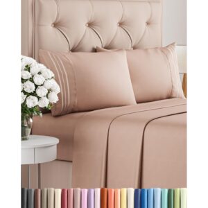 Queen Size 4 Piece Sheet Set - Comfy Breathable & Cooling Bed Sheets Set - Hotel Luxury Bedding for Women, Men, Kids, Teens, Boys & Girls - Deep Pockets, Ultra-Soft, Wrinkle Free - Oeko-Tex - Mauve