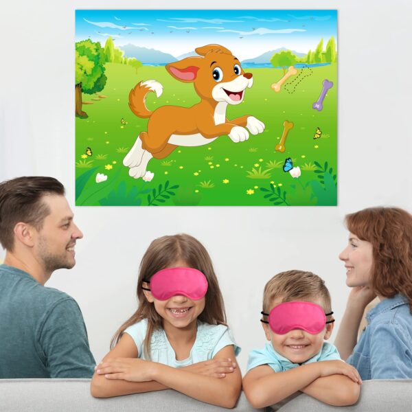Morcheiong Pin The Tail on The Dog Birthday Party Game with 48pcs Bones, Give The Puppy A Bone Game for Kids' Dog Birthday Party Supplies - Image 5