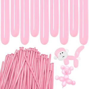 ZBYDNG Light Pink Long Balloons Premium 260 Twisting Animals Magic Balloons for Birthday Kids Wedding Party Supply 100pcs
