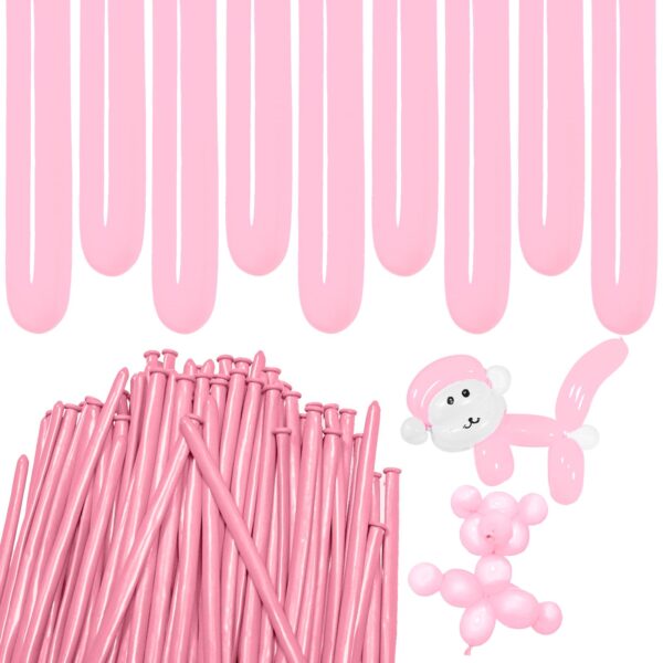 ZBYDNG Light Pink Long Balloons Premium 260 Twisting Animals Magic Balloons for Birthday Kids Wedding Party Supply 100pcs